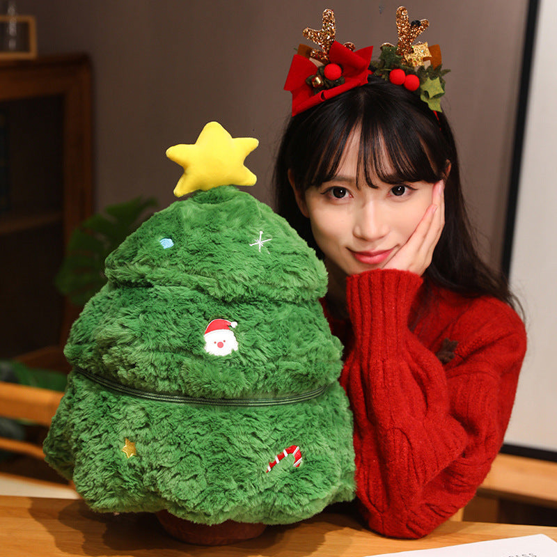 Christmas plush figure as decoration and pillow