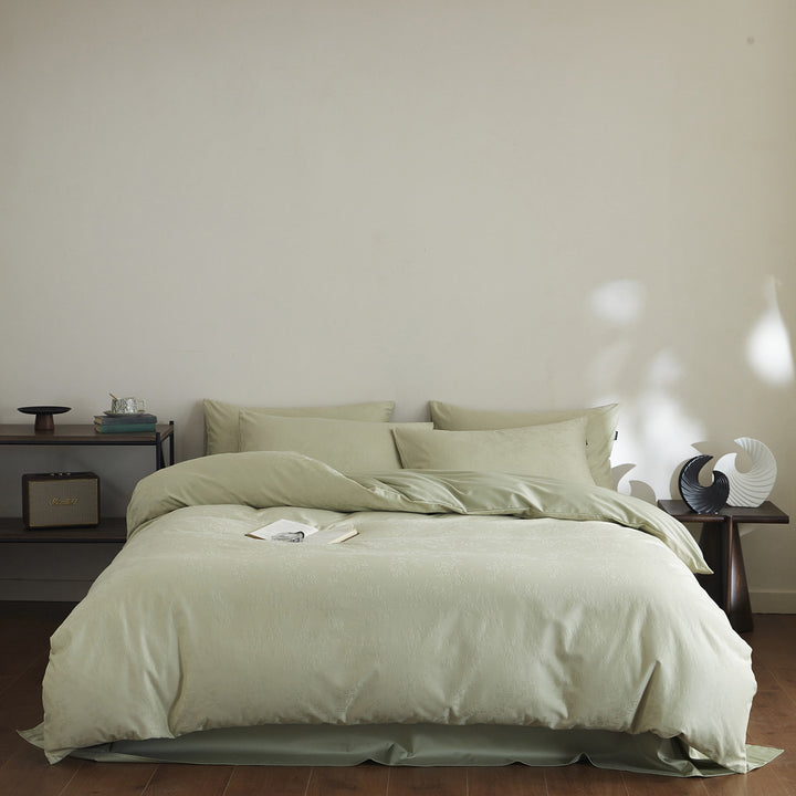Bedding set made of washed long-staple cotton, jacquard