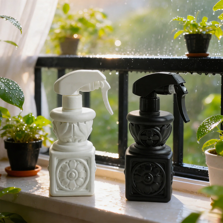 Spray bottle for plants, column shape