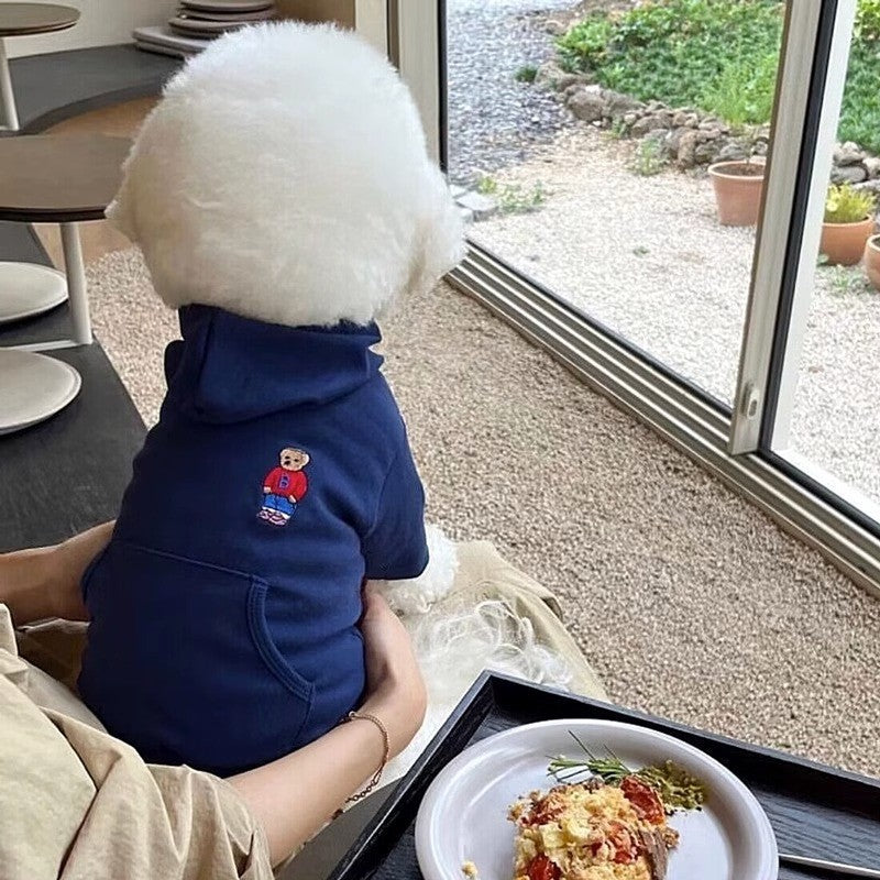 Sweatshirt for dogs with cartoon design and pocket