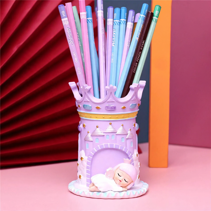 Decorative animal figure with pencil holder and light