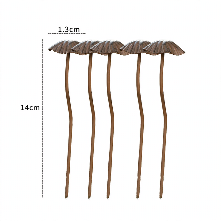Metal mushroom flower stake for garden and home