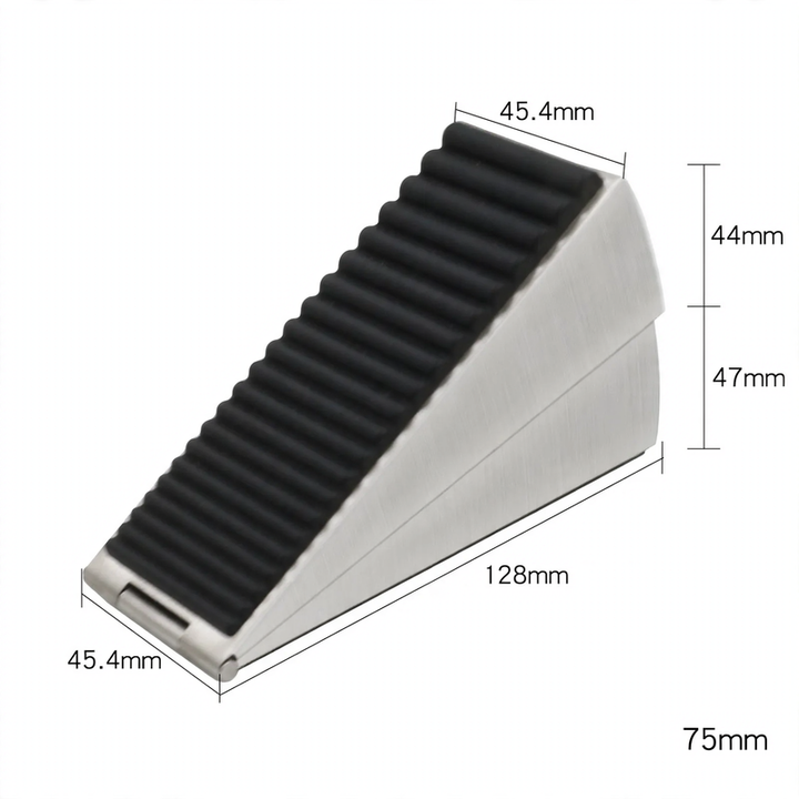 Doorstop with spring made of stainless steel