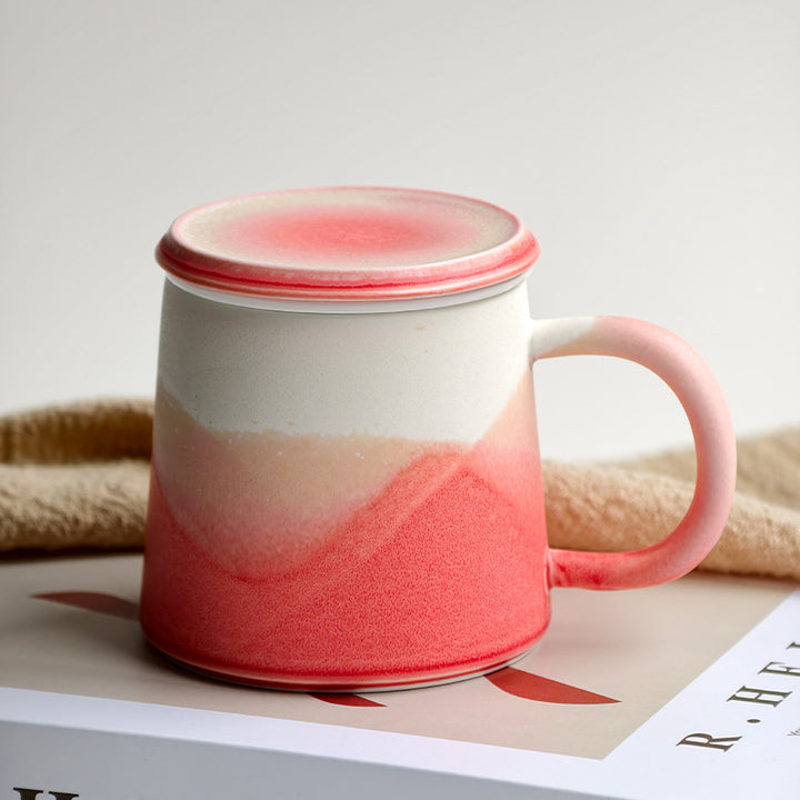 Ceramic coffee mug with tea strainer, 350 ml