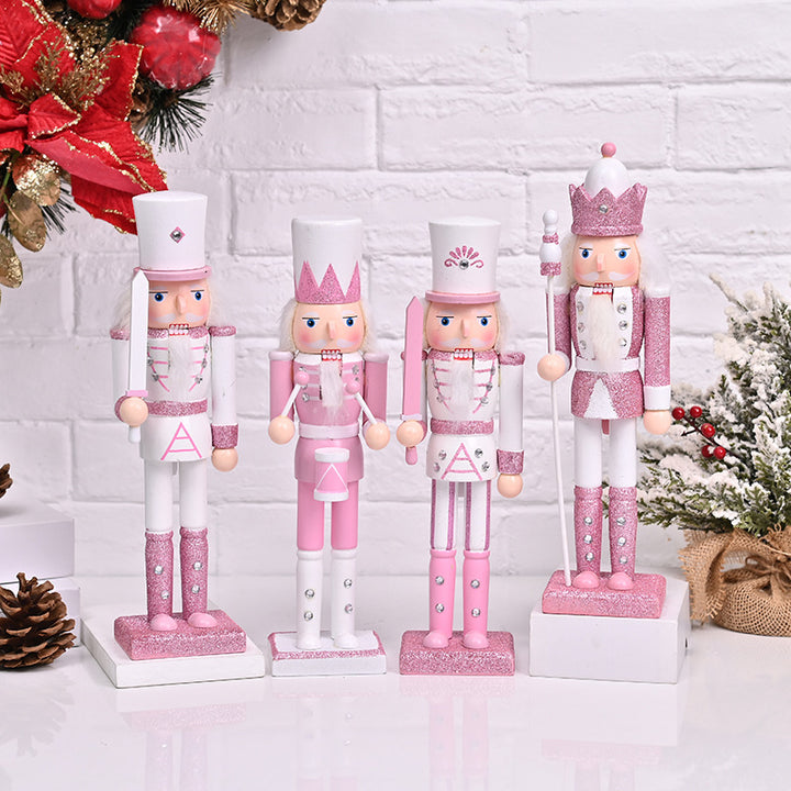 Decorative Nutcracker Wooden Figure, Pink
