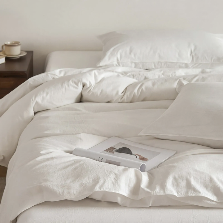 Cotton duvet cover, 100% cotton, water wash finish