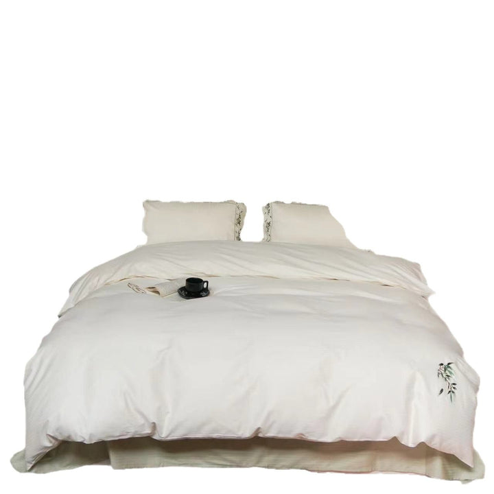 Bedding set made of long-staple cotton, embroidered, 4-piece