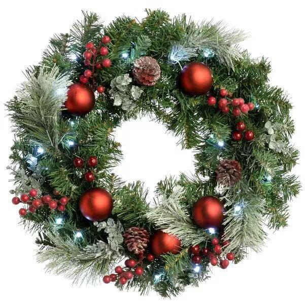 Christmas wreath with lighting for festive decoration