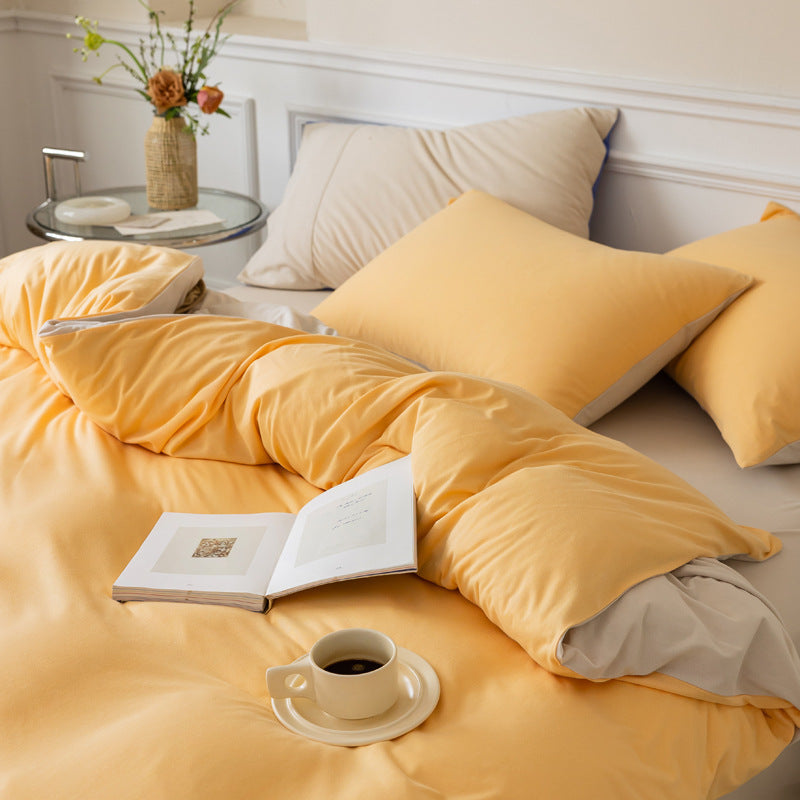 Jersey-Cotton Bedding Set, 4-piece, soft