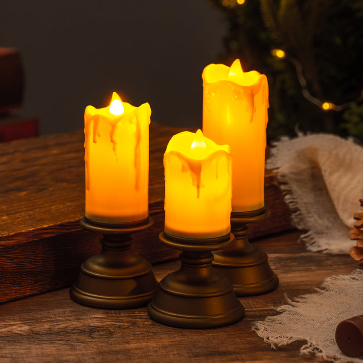 LED Real Wax Effect Candle with Drip Effect