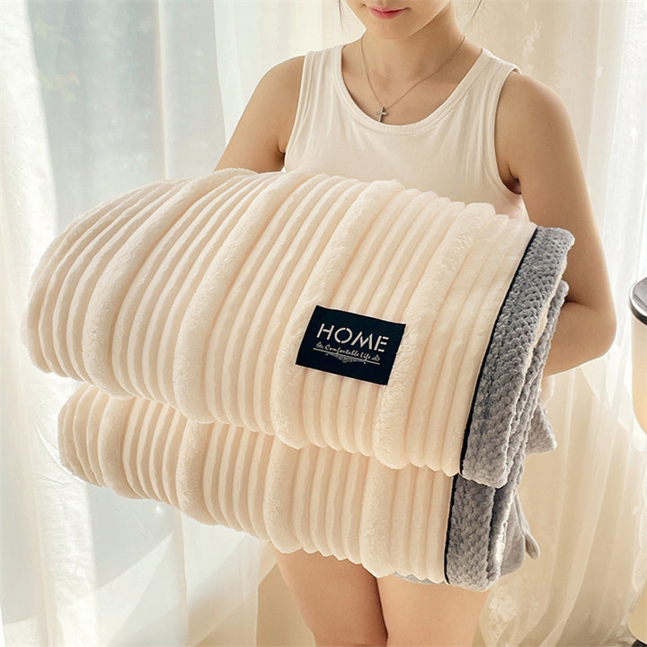 Fluffy rabbit fur imitation blanket, extra warm