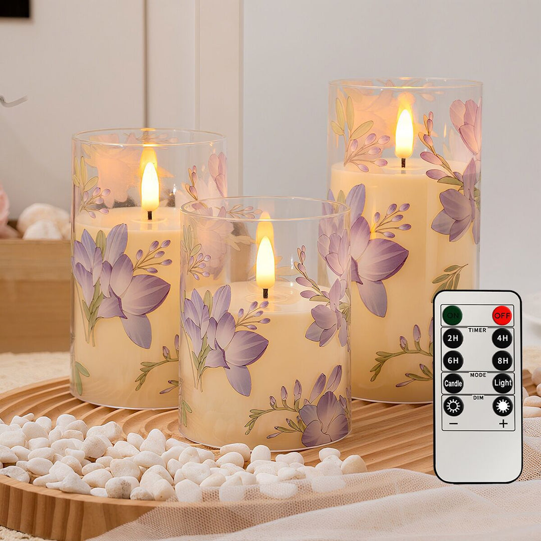 LED-Real Wax-Look Candles, Set of 3