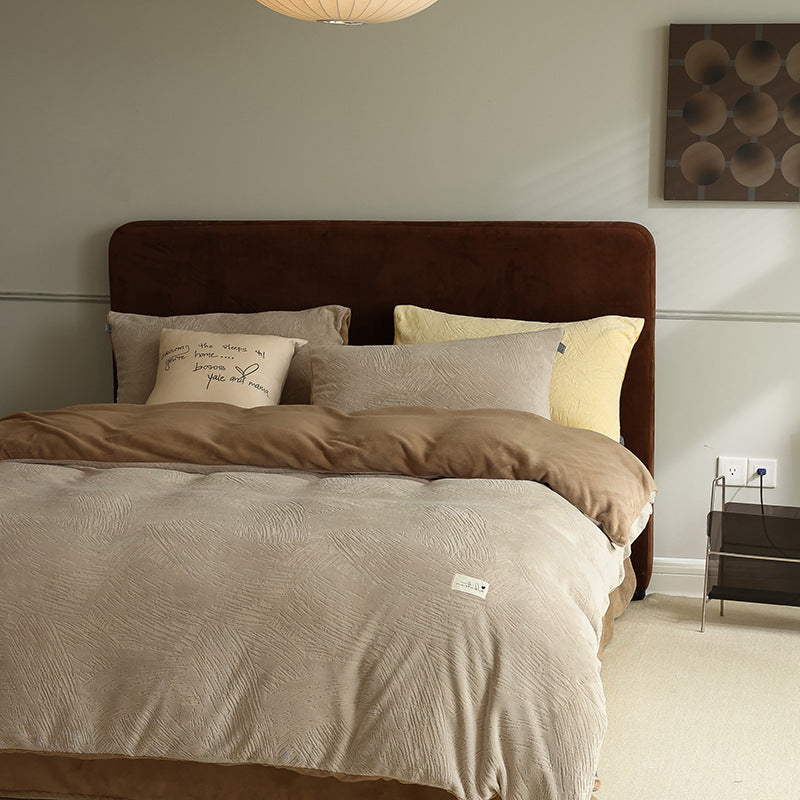 Milk fiber bedding set, 4-piece, double-sided