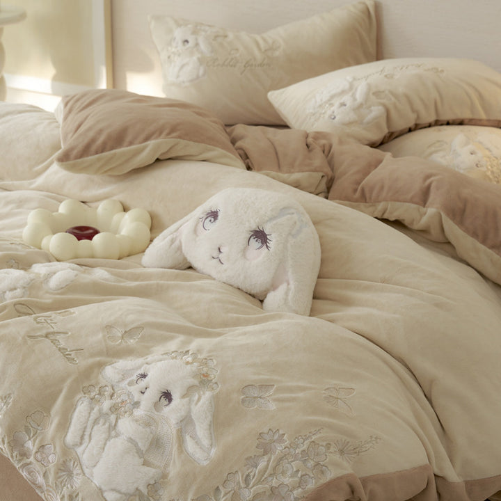 French, warm plush bedding set, 4-piece