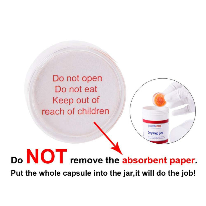 Silicone drying capsules for hearing aids