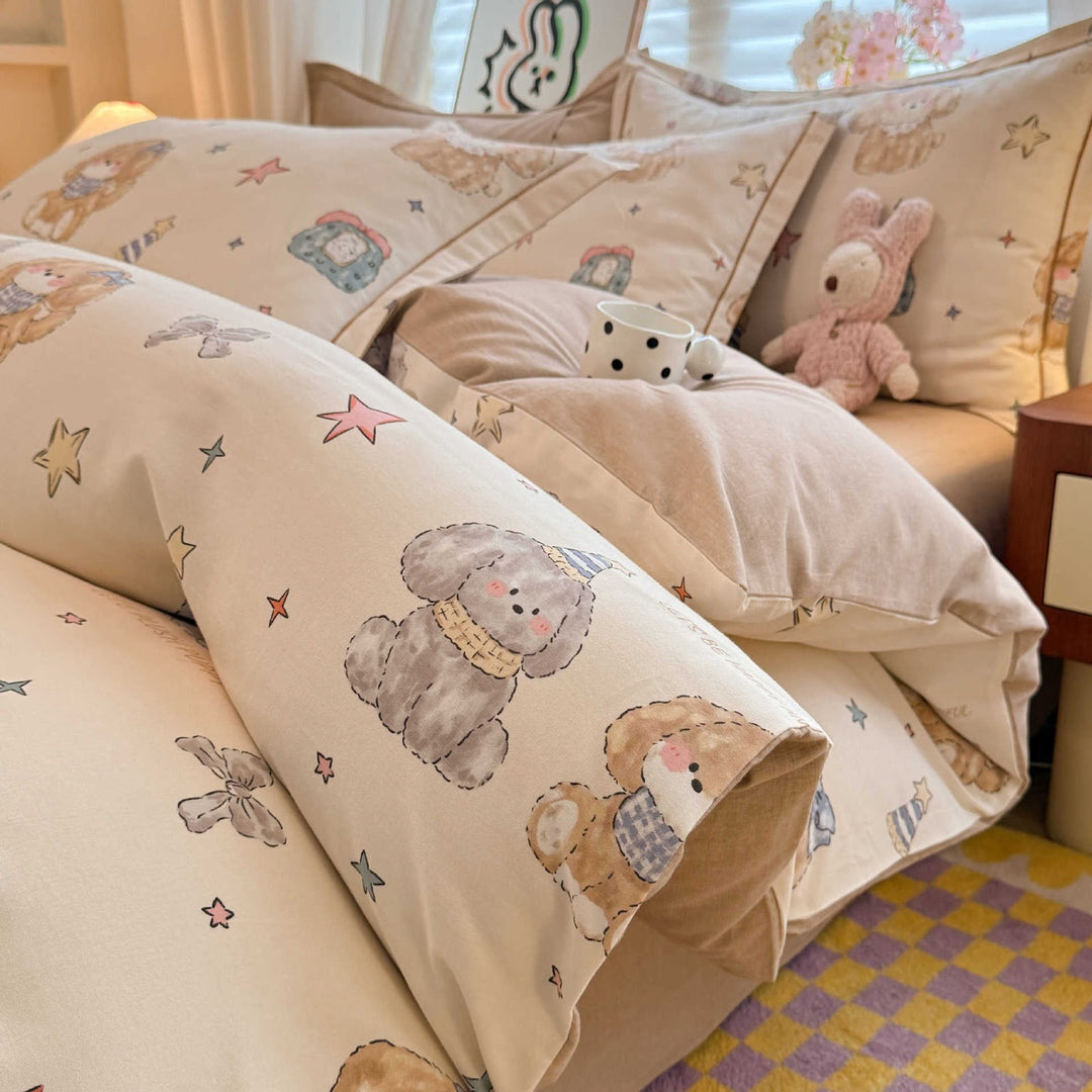 Cotton bedding set, brushed, for all seasons
