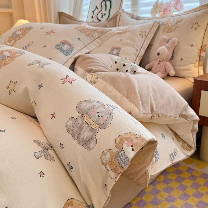 Cotton bedding set, brushed, for all seasons