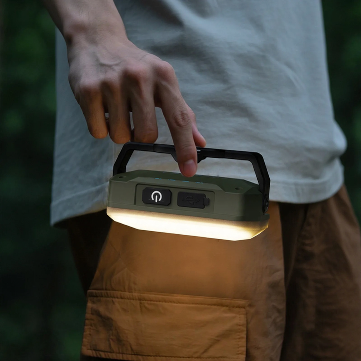 LED camping lamp with battery and emergency light function