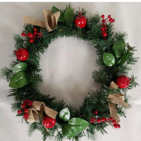 Christmas wreath with lighting for festive decoration