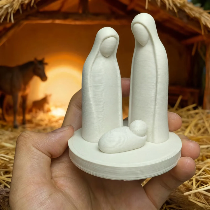 Christmas nativity sculpture, 3D print, plastic
