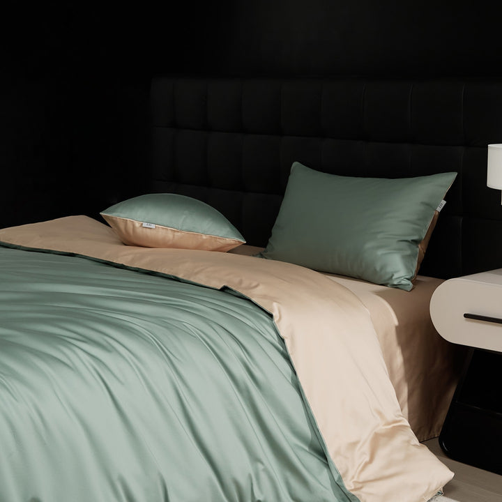 Long-staple cotton bedding, 4-piece, solid colors
