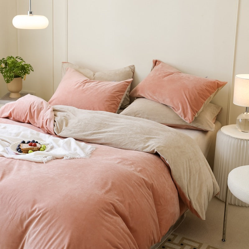 Milk fiber fleece bedding set, antistatic, winter