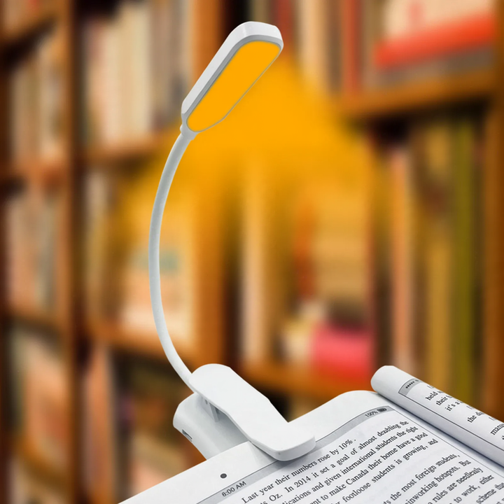 Portable LED clip light with USB charging