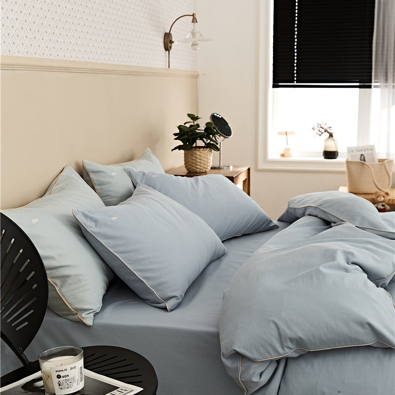 Bedding set, 100s long-staple cotton, brushed, embroidered