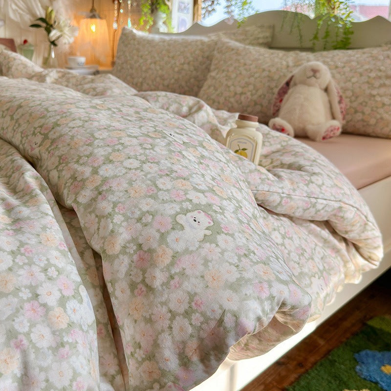 Cotton bedding set, double-layer yarn, various sizes