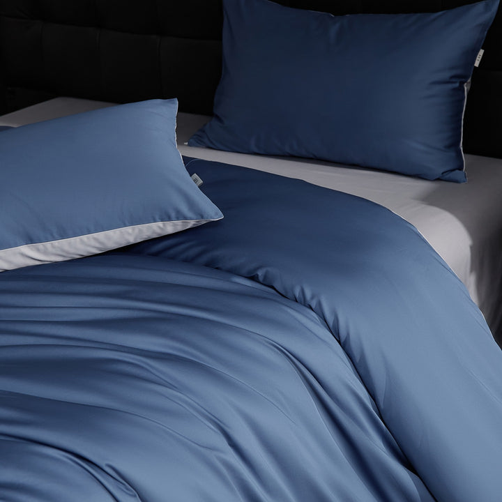 Long-staple cotton bedding, 4-piece, solid colors