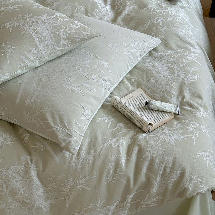 Cotton bedding set with jacquard woven texture