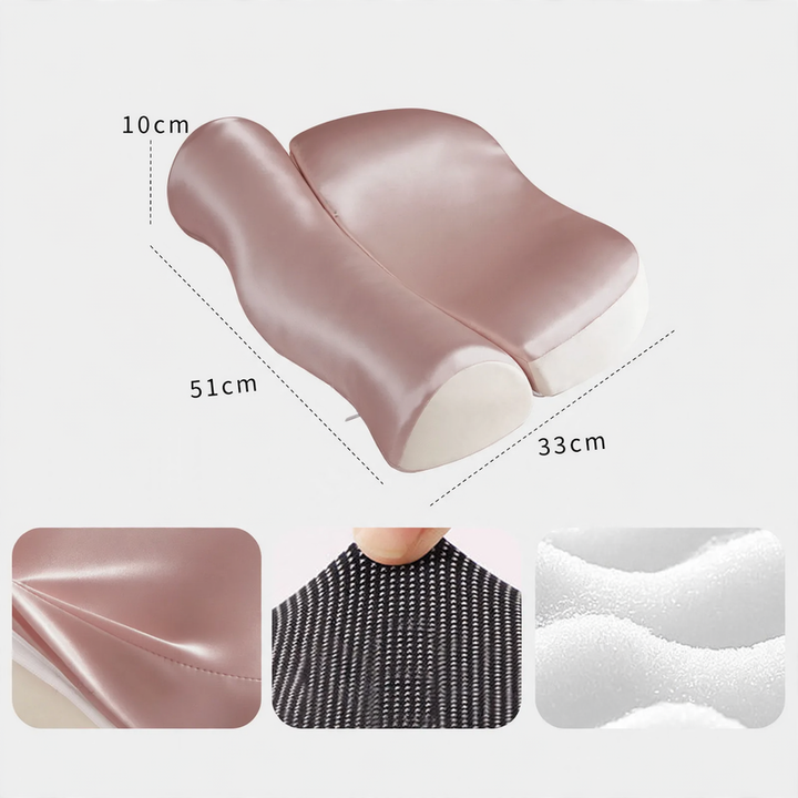 Wellen pillow made of memory foam with ice silk cover