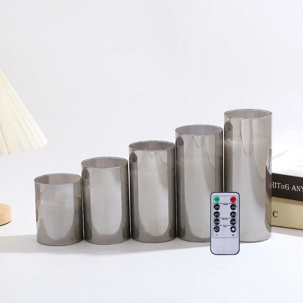 Electronic LED Candle in Glass Holder