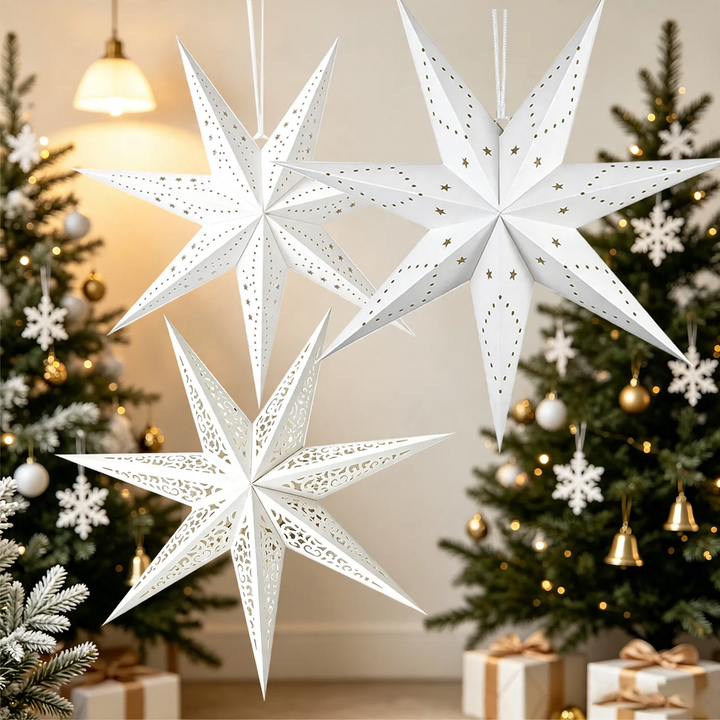 Decorative paper star for hanging