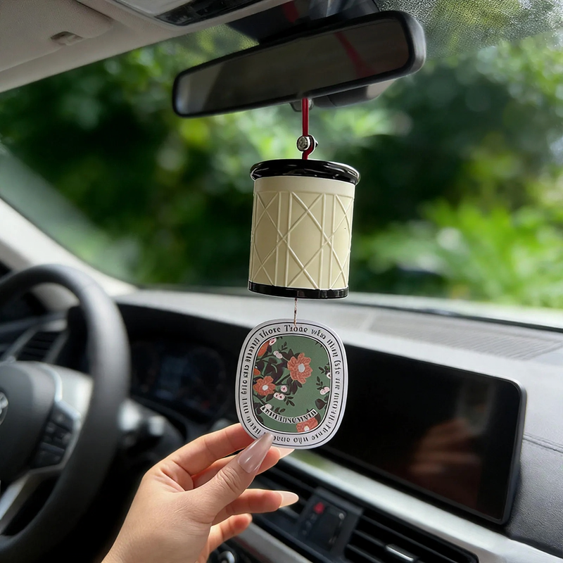 Retro-Car Air Freshener for Rearview Mirror, Cylinder Design
