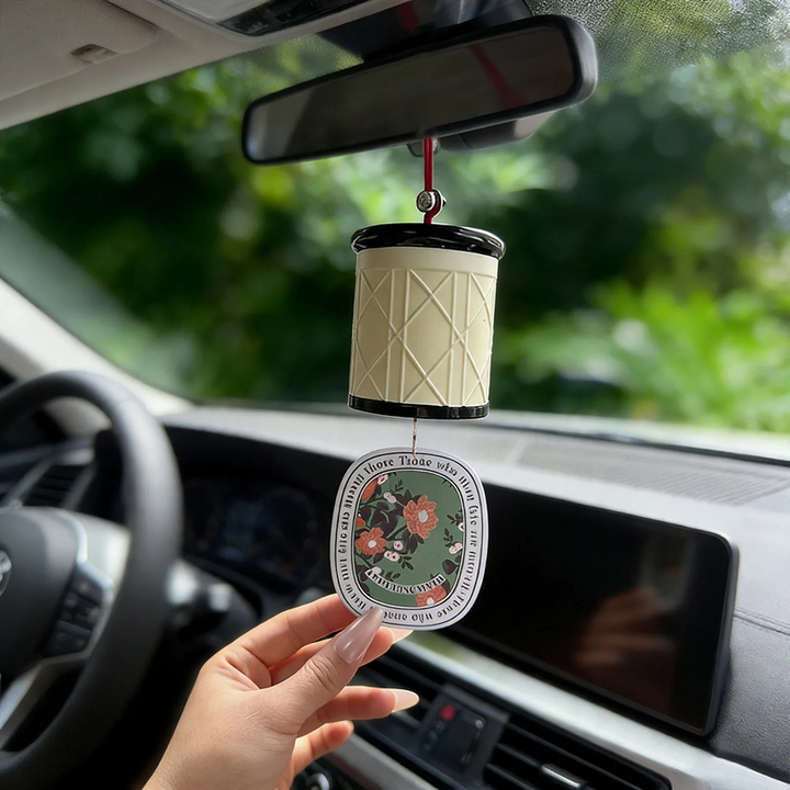 Retro-Car Air Freshener for Rearview Mirror, Cylinder Design