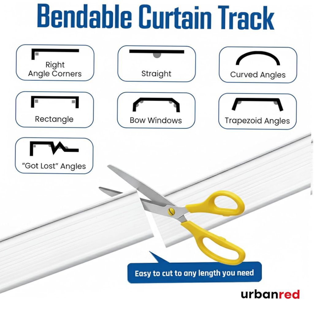 Flexible curtain rail, 5 m, PVC
