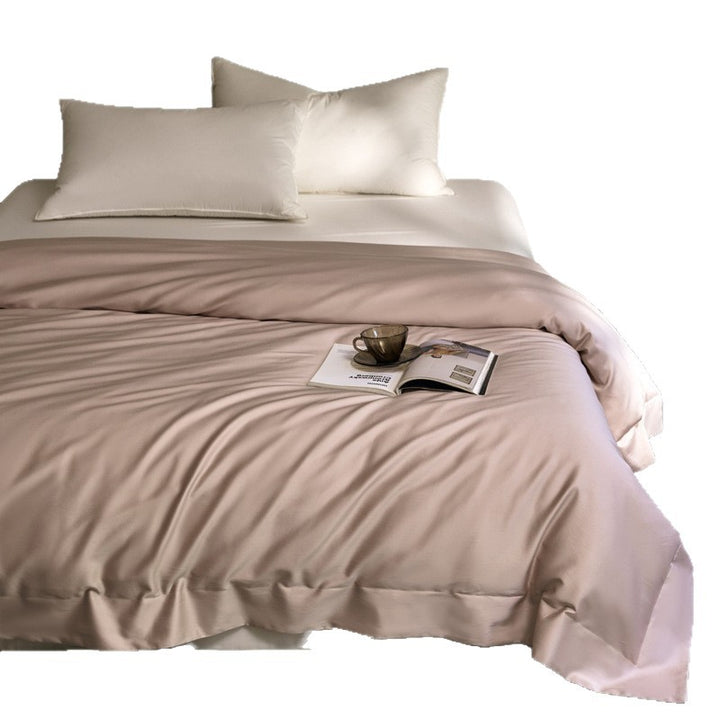 Cotton bed linen set, plain, satin weave