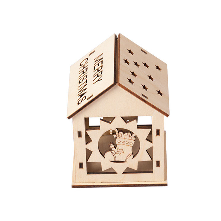 Decorative wooden house with Christmas motifs