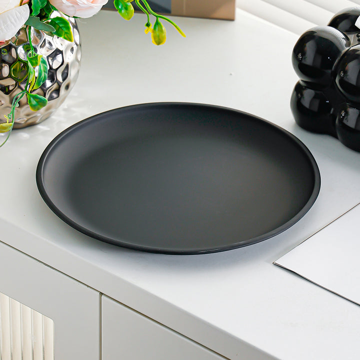 Stainless steel plate, round, 17–23 cm
