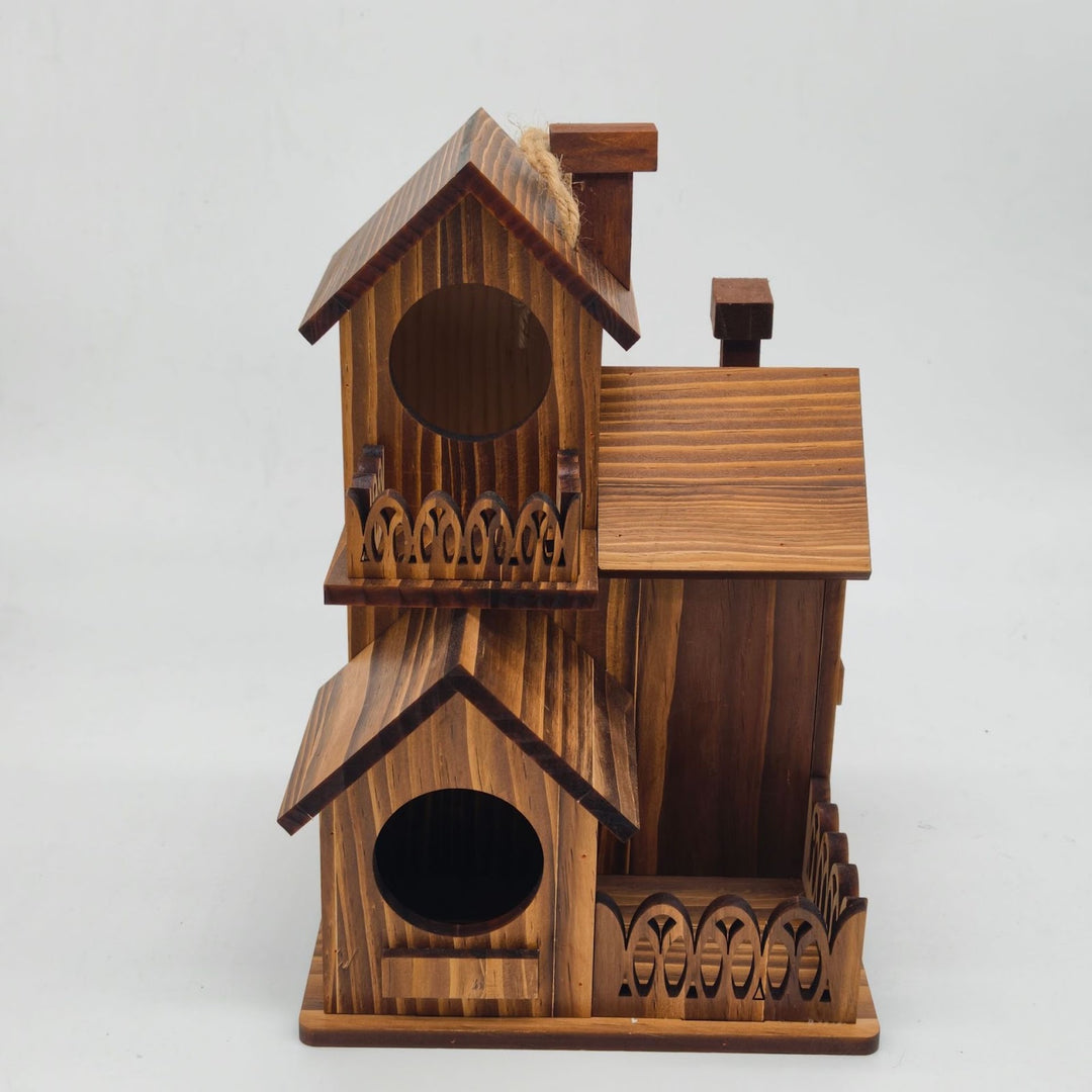 Wooden birdhouse for the garden, hanging