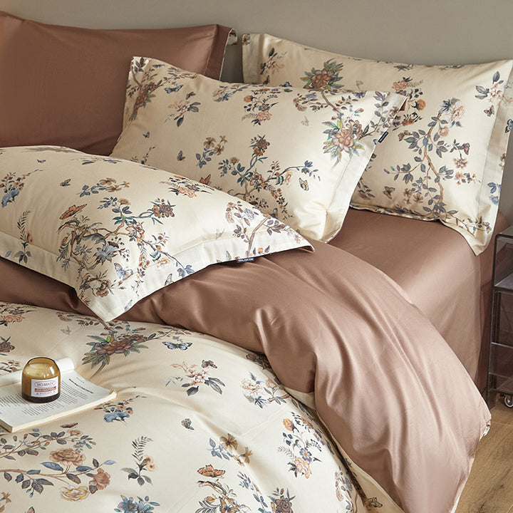 Cotton bedding set, 4-piece, digital print, country style