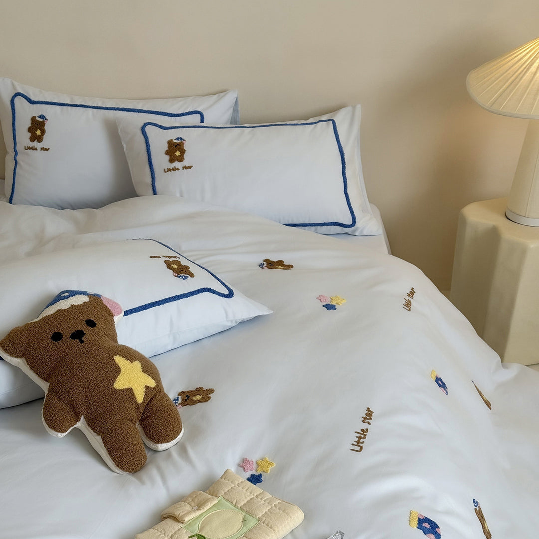 Cotton bedding set with cartoon motif, 4-piece