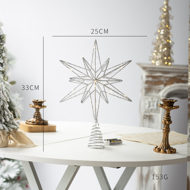 Illuminated Christmas tree top star made of iron
