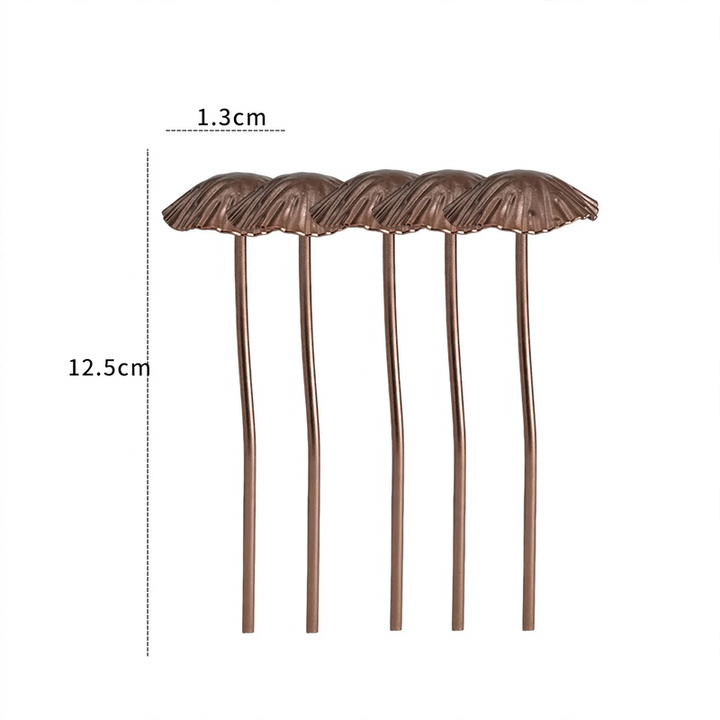 Metal mushroom flower stake for garden and home