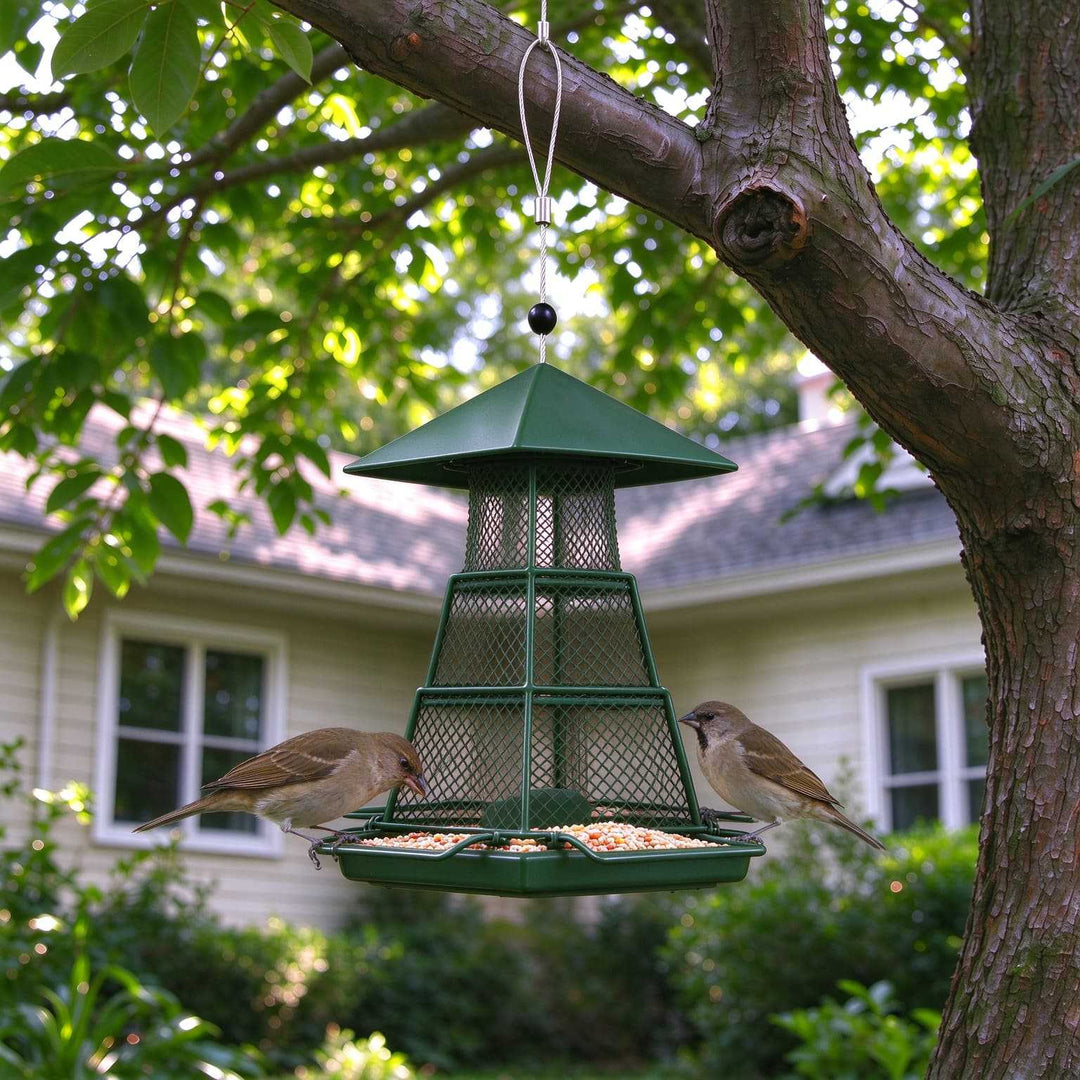Bird feeder station made of iron, hanging, weatherproof