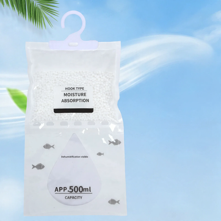 Hanging dehumidifier bag for small rooms