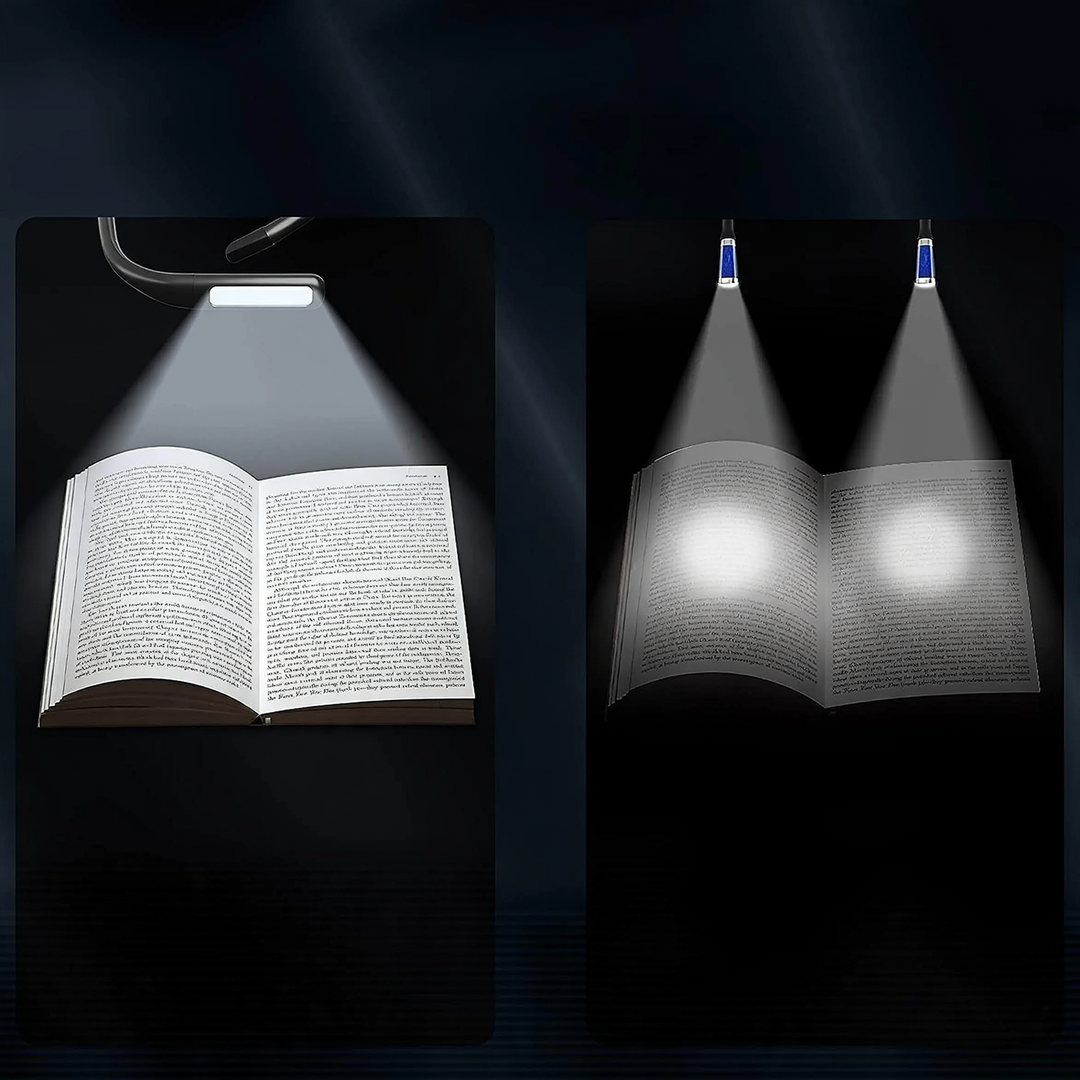 LED neck reading lamp, flexible and USB rechargeable