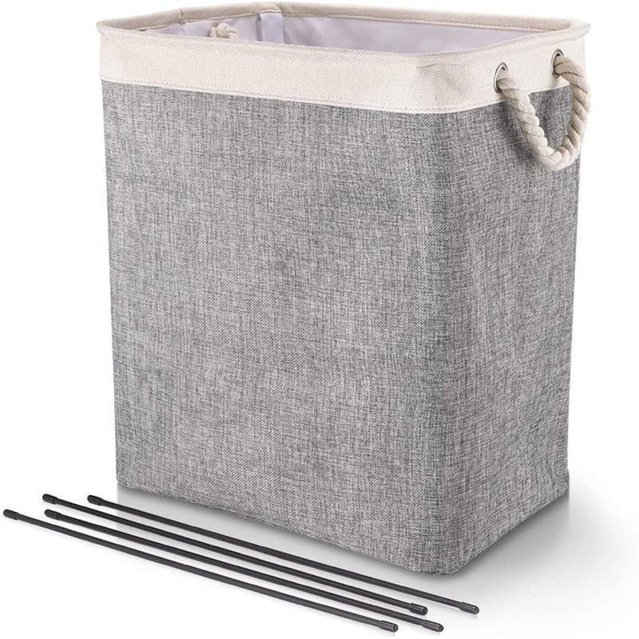 Foldable fabric laundry basket, bathroom