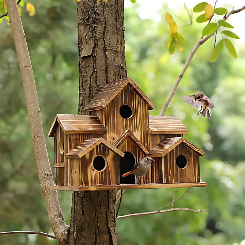 Birdhouse in villa style made of wood